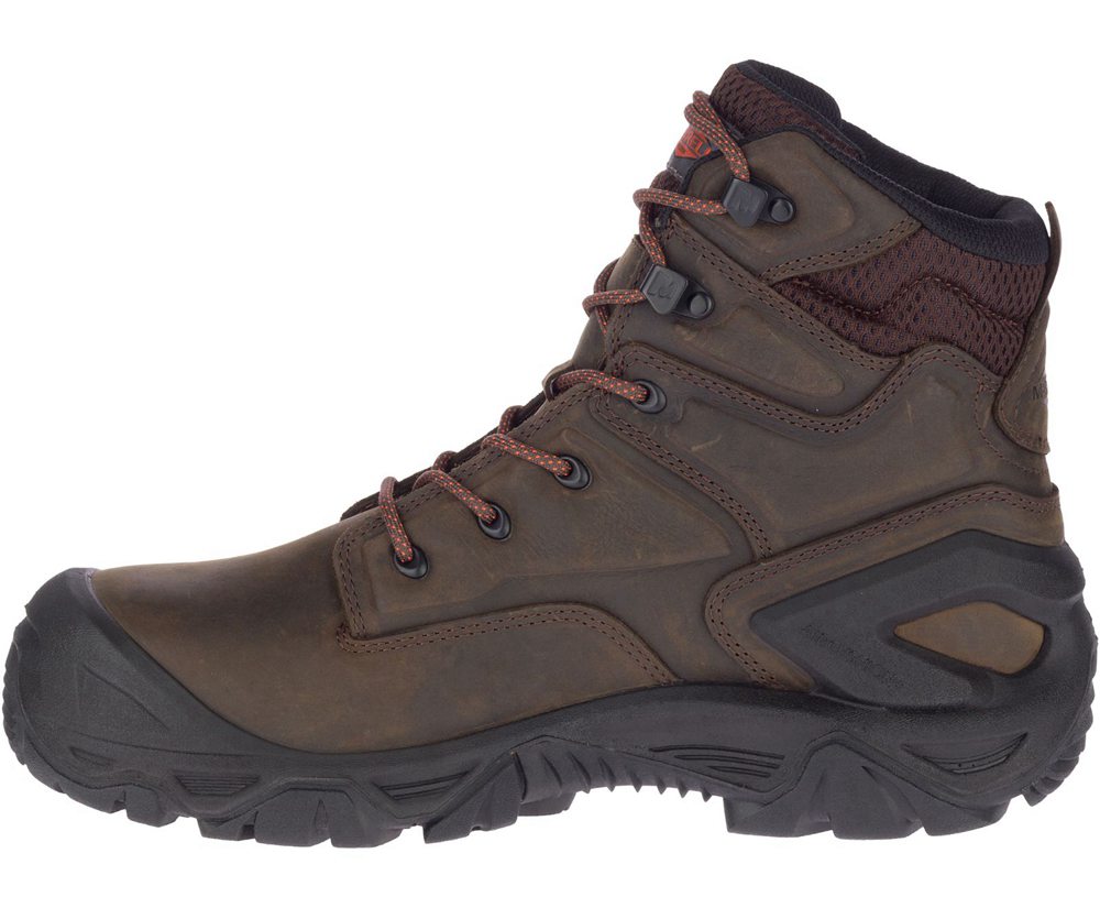 Merrell Vandrestøvler Herre - Strongfield Læder X 7\" Waterproof Comp Toe - Brune - XUT297546